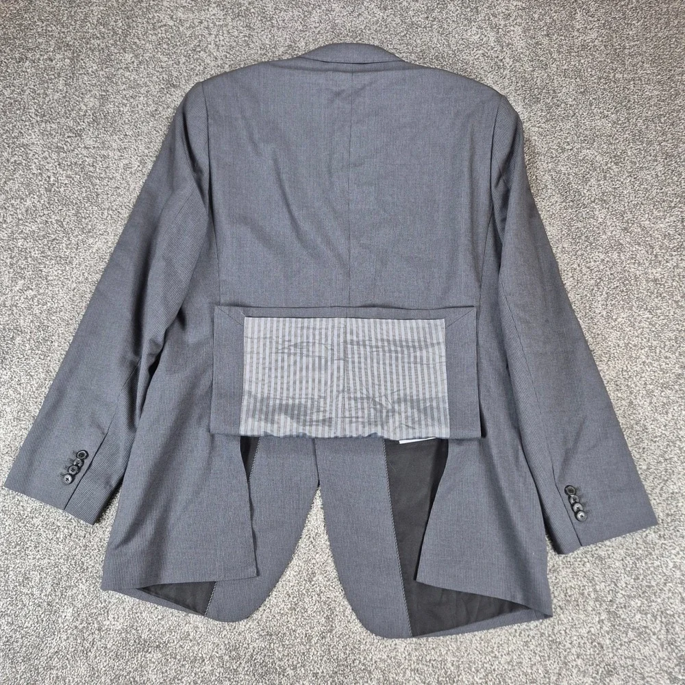 Banana Republic Blazer Mens 46L Gray Marzotto Italian Wool Micro Stripe‎ Jacket
